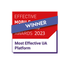 Award badge - most effective UA platform for Astra