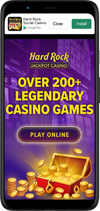 A full screen ad for Hard Rock Casino on Google Play Store